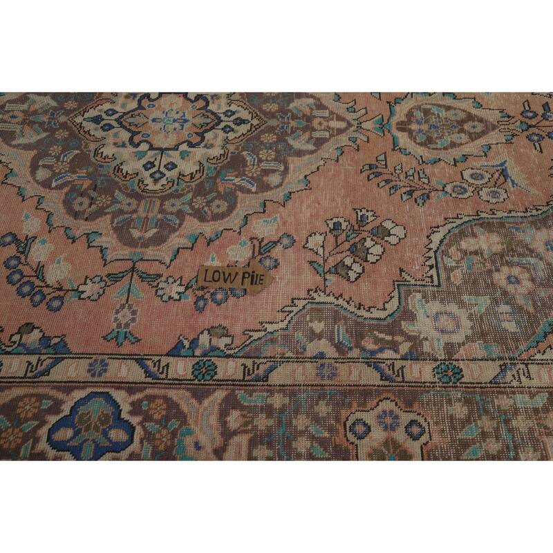 Vintage Medallion Tabriz Persian Area Rug Handmade Wool Carpet - 6'4" x 9'7"