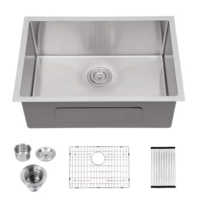 27" W x 18" D 16 Gauge Stainless Steel Single Bowl Kitchen Sink - 27" x 18"