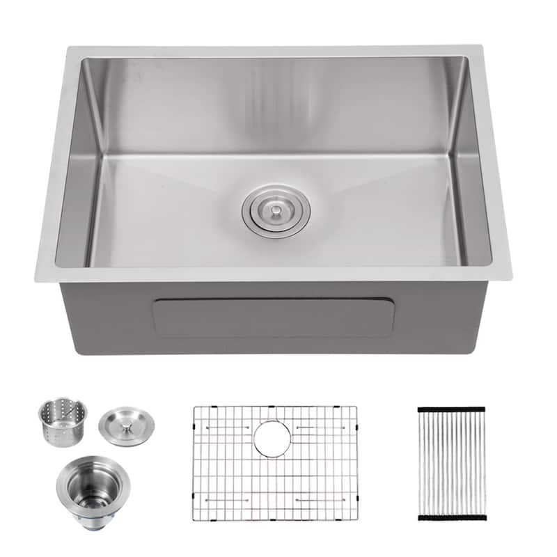 28" W x 18" D Single Bowl Stainless Steel Kitchen Sink - 28" x 18"