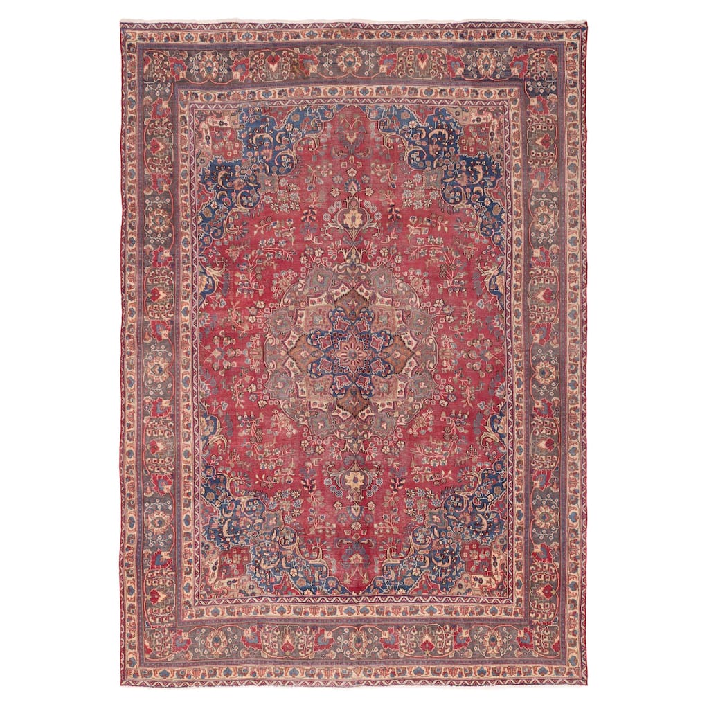 ECARPETGALLERY Hand-knotted Antalya Vintage Burgundy Wool Rug - 8'9 x 12'8