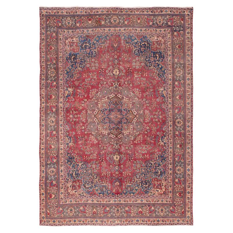 ECARPETGALLERY Hand-knotted Antalya Vintage Burgundy Wool Rug - 8'9 x 12'8