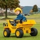 preview thumbnail 8 of 7, Qaba Caterpillar Licensed 12V Electric Ride on Excavator w/ Remote, Yellow