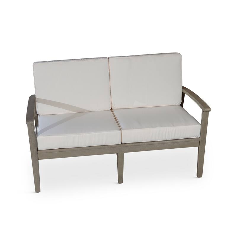 DTY Outdoor Living Longs Peak Eucalyptus Loveseat with Cushions