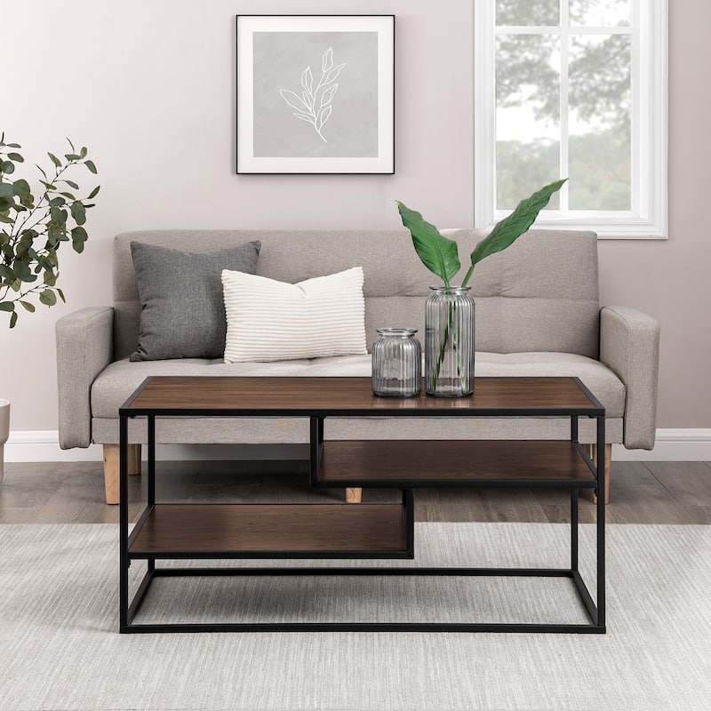 Middlebrook Designs Modern 2-Tier Coffee Table - Dark Walnut