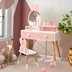 preview thumbnail 7 of 18, Gymax Kid Vanity Set Makeup Table Stool with Drawer Shelf Wood Leg
