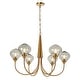 preview thumbnail 14 of 14, Celesn Modern Gold 6-Light Wheel Chandelier Glass Shade for Dining Living Room - D32" x H23"