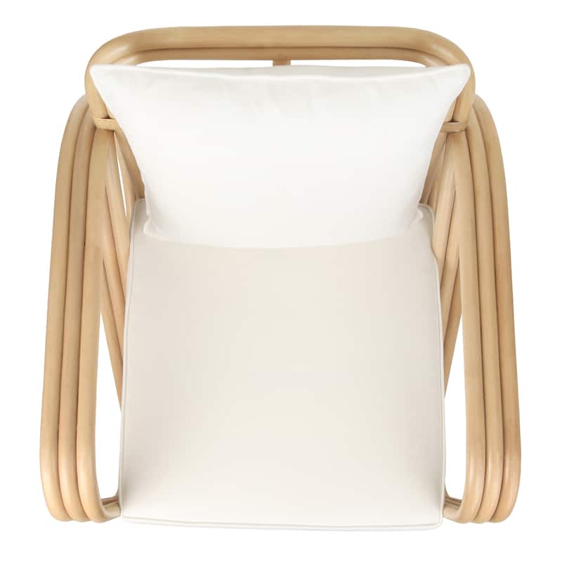 NPD Furniture Aimara Mid-Century Rattan Upholstered Armchair