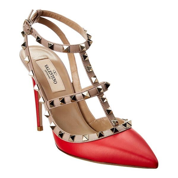 Valentino Rockstud Caged 100 Leather Ankle Strap Pump Outlet -  www.llanesclinica.com 1693700951