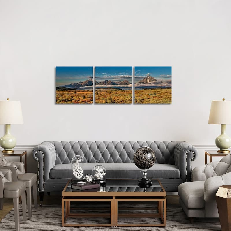 iCanvas "Grand Tetons Panorama " by OLena Art 3-Piece Canvas Wall Art Set