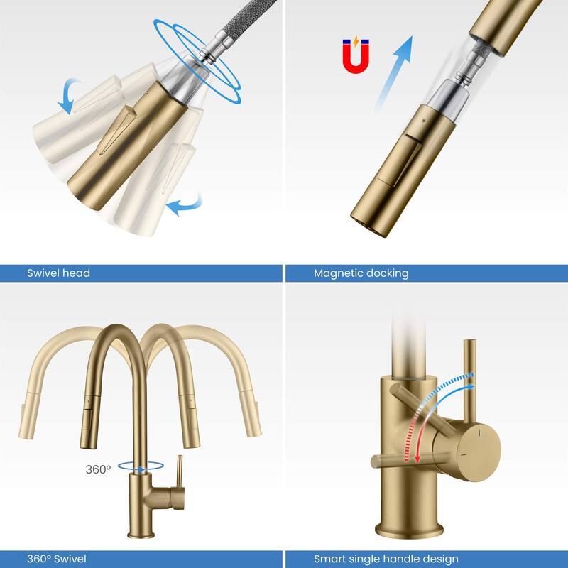 Circular Single Handle Pull Down Kitchen Faucet