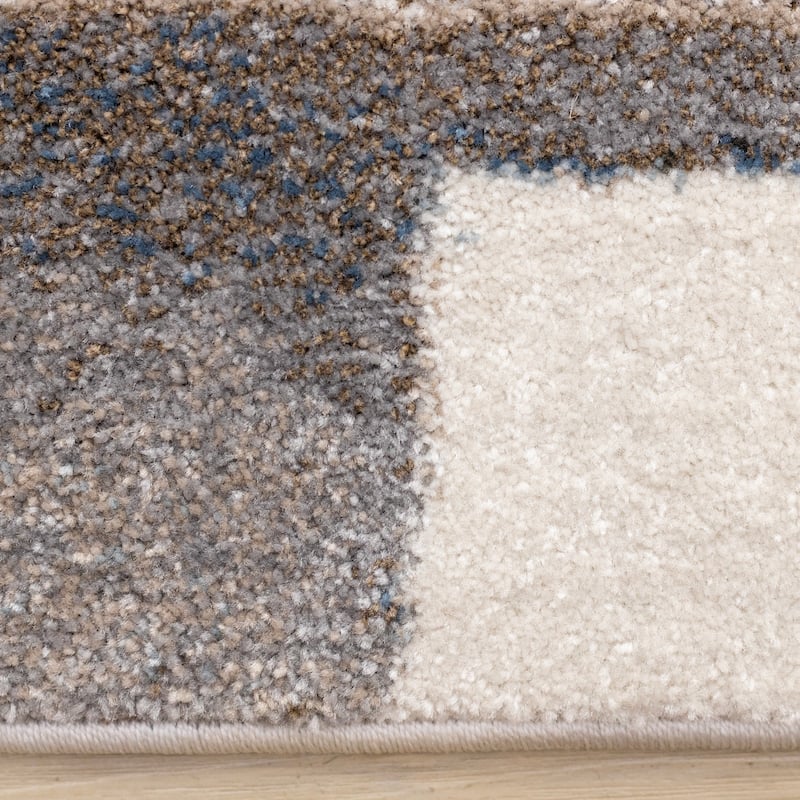 Shade White Black Taupe Brown Modern High-Traffic Rug