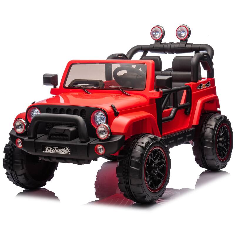 24V Kids Electric Ride-On Car for Ages 3-8, Remote Control, 2WD with Bluetooth & USB - Red