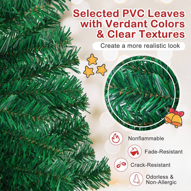 5 Feet Artificial PVC Hinged Christmas Tree with Solid Metal Stand