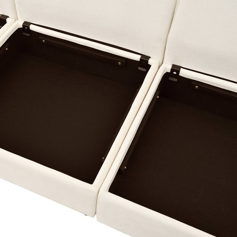 126" 6-Piece Modular Sofa Bed with Storage and Double-Layer Cushions