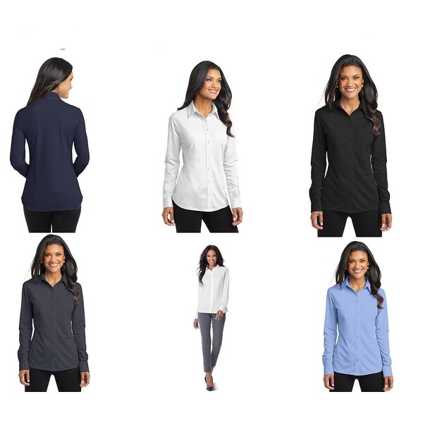 Port Authority Women's Dimension Knit Dress Shirt - Overstock - 32415527