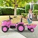 preview thumbnail 34 of 38, Gymax 2-in-1 Electric Toy Car 12V Kids Ride On Tractor w/ Trailer