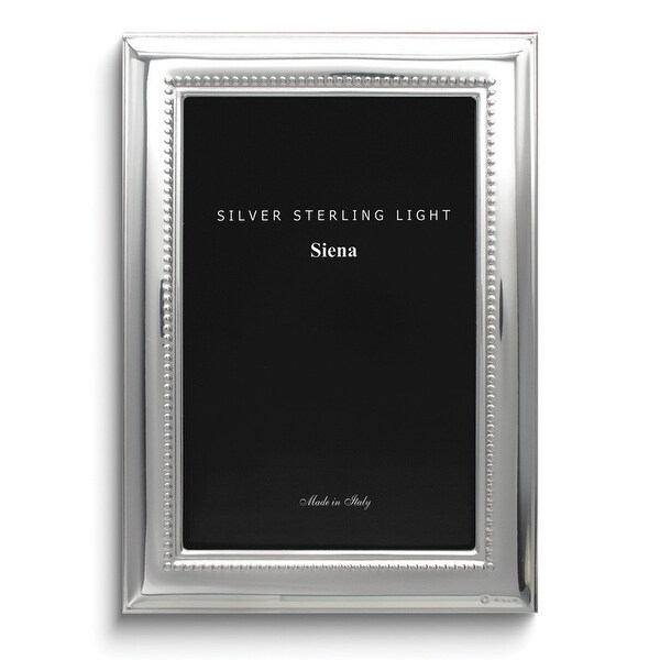 Curata Bilaminate Sterling Silver Wide Plain Beaded 7.5x9.5 Frame