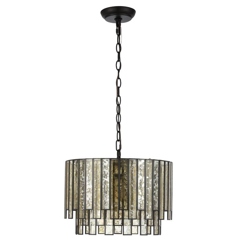 SAFAVIEH Lighting Gresher Art Deco Bronze LED Adjustable Chandelier - 15.5" W x 15.5" L x 13-85" H