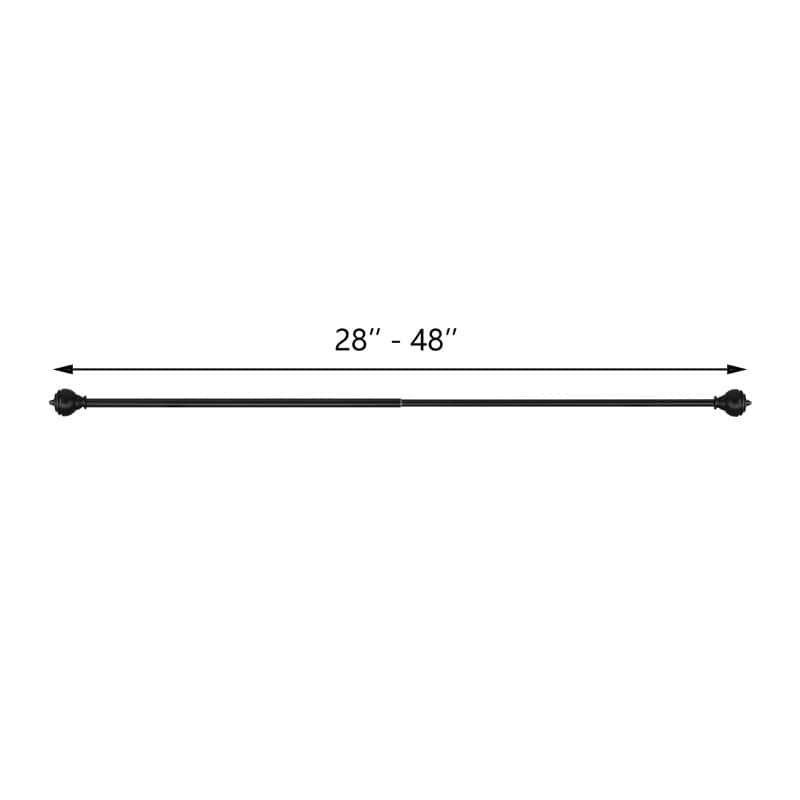Acroma Black Steel Adjustable Single Elengant Curtain Rod
