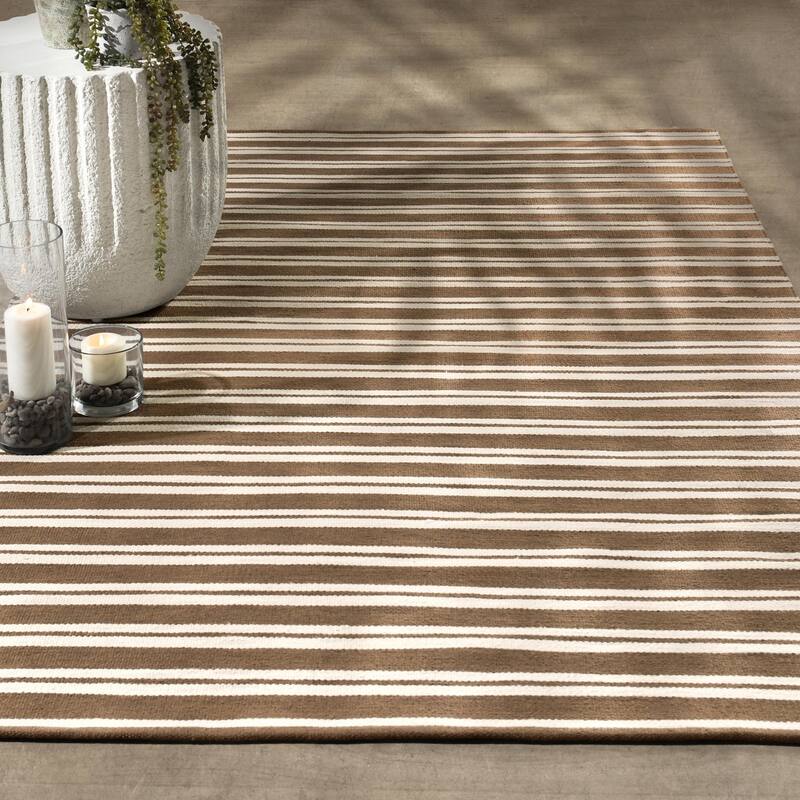 Villa by Classic Home Palma Hand Woven Performance Fabric Rug - 8x10 - Brown