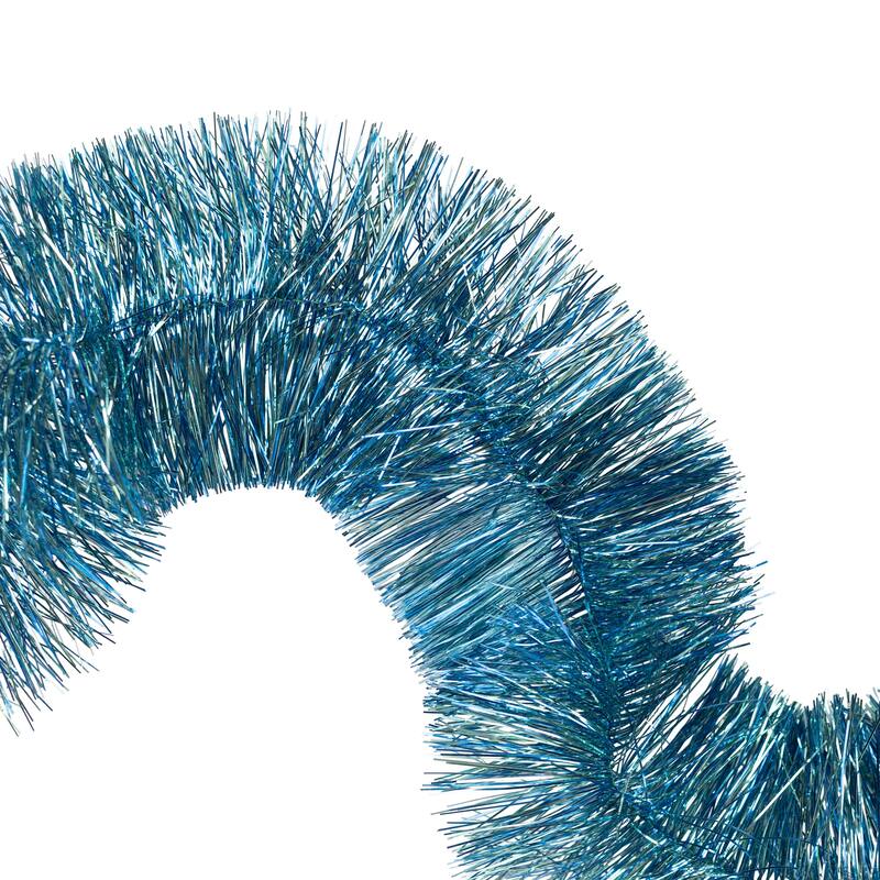 Two-Tone Shiny Tinsel Christmas Garland - 36' X 3" - Blue