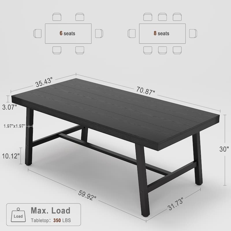Extra Long Dining Table and Office Desk, Industrial Modern Study Table