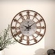 preview thumbnail 13 of 16, Metal 36-inch Fleur-de-lis Decorative Clock