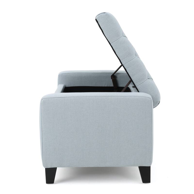 50.75" Fabric End of Bed Storage Bench, Upholstered Storage Ottoman Bench with Safety Hinge, Stylish Large Ottoman