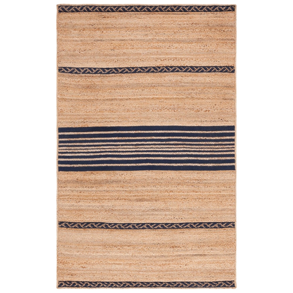 SAFAVIEH Handmade Natural Fiber Hanane Zwantje Stripe Jute Rug