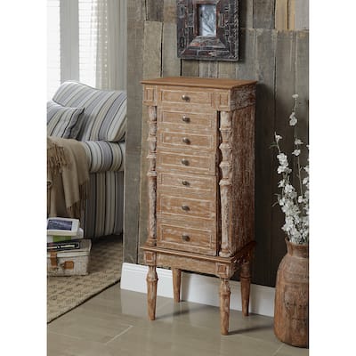 Gregor Weathered Oak 6-drawer Jewelry Armoire