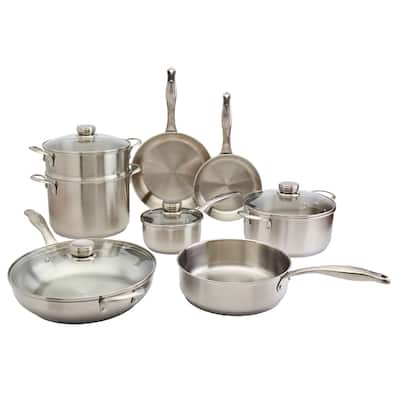 Frigidaire 12PC Stainless Steel Cookware Set