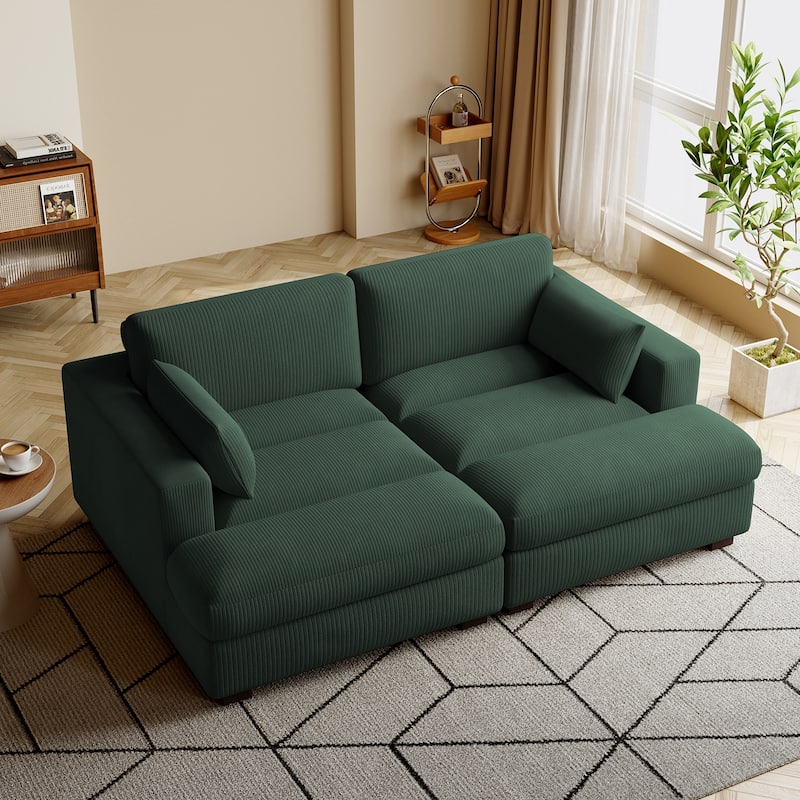 Navaeh Corduroy Modular Sectional Sofa Large Couch Sleeper Chaise