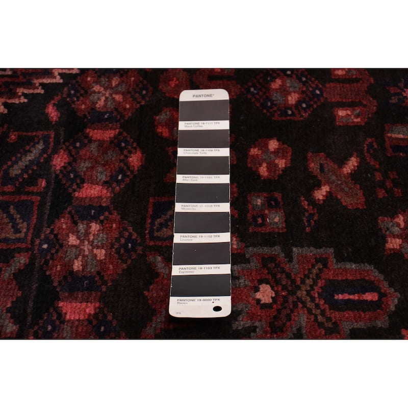 ECARPETGALLERY Hand-knotted Andelz Black, Red Wool Rug - 4'6 x 9'4