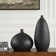 preview thumbnail 3 of 3, Uttermost Bower Black Vases Set/2 - 8"W x 8"D x 18.5"H
