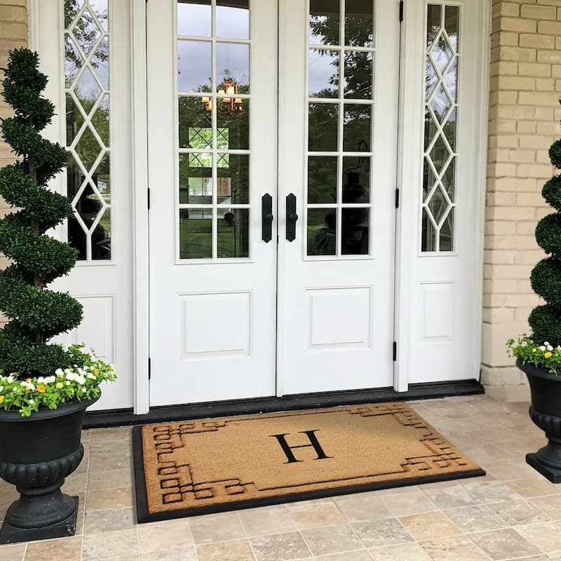 A1HC Natural Coir & Rubber Door Mat, Heavy Duty, Dirt Trapping, Long-Lasting Entrance Doormats,Thick & Durable Outdoor Entry Mat