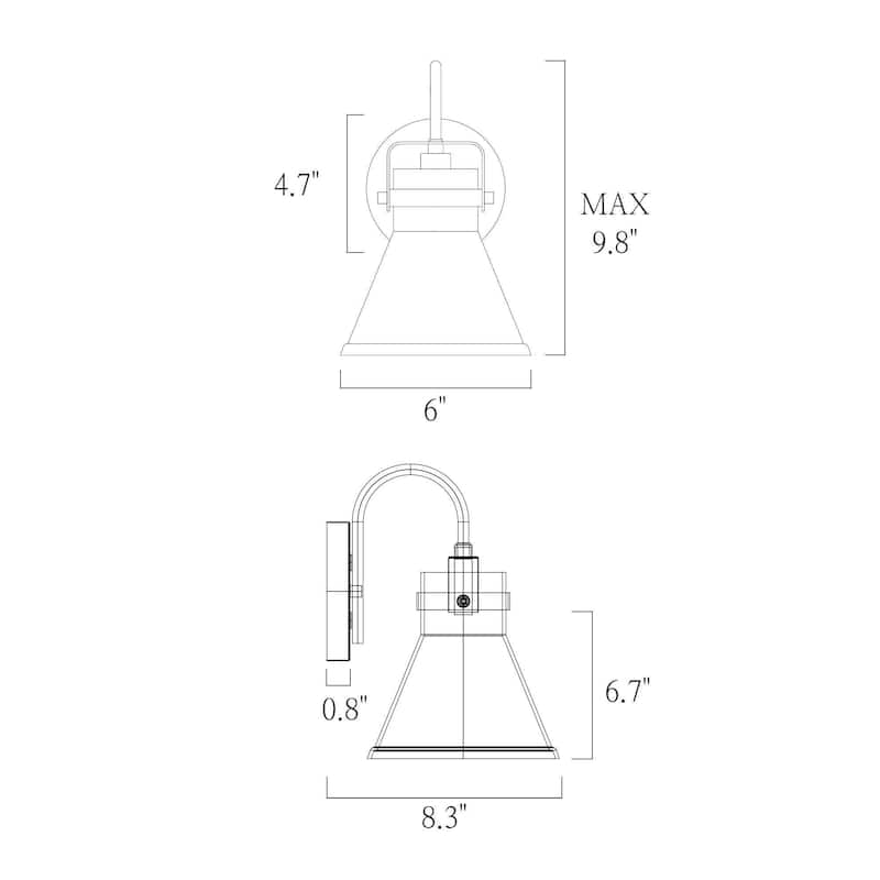 Mutch Rustic Farmhouse 1-light Wall Sconce Glass LED Dimmable Bathroom Vanity Light Kitchen Sink