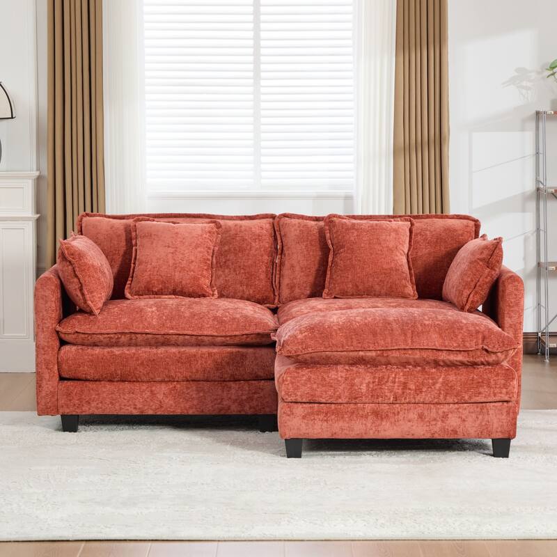 Cloud Sofa LoveSeat (Ottoman is not included), Modern Sectional Couch, Comfy Double Layer Upholstered Seat Cushion