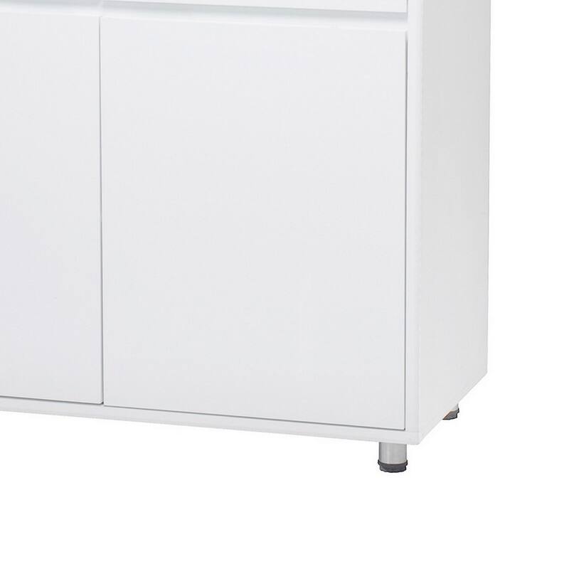 Jen 52 Inch Sideboard Buffet Console, 3 Drawers, 3 Cabinet Doors, White