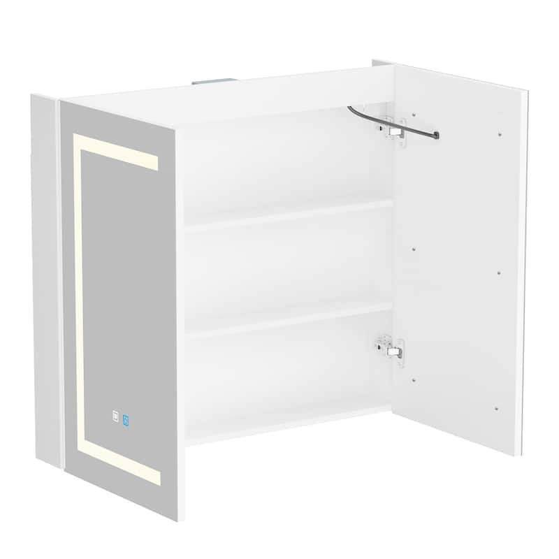 Bathroom Medicine LED Mirror AntiFog 6000K Wall White