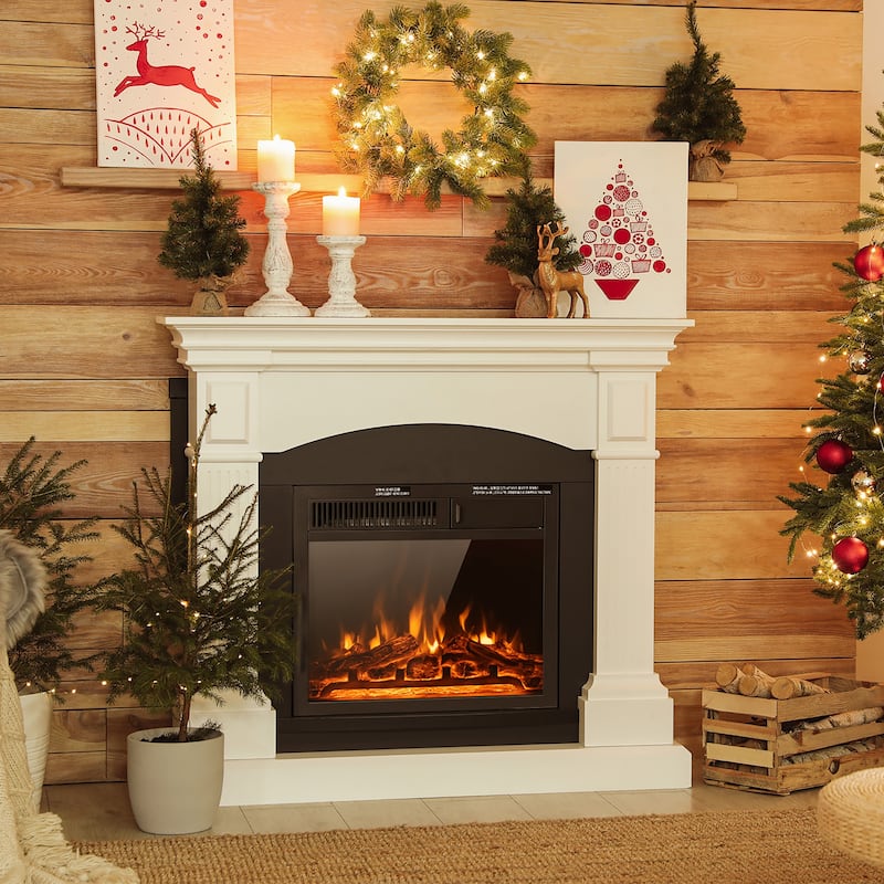 Costway 18'' Electric Fireplace Insert 5100 BTU Freestanding Heater - See Details