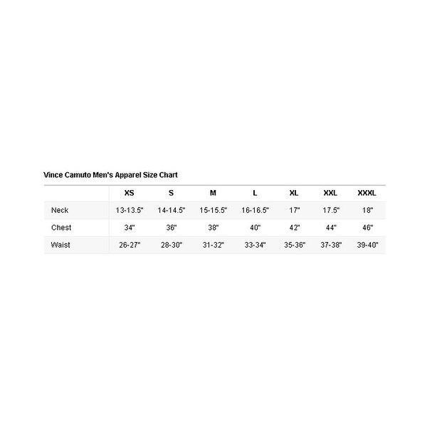 vince camuto clothing size chart