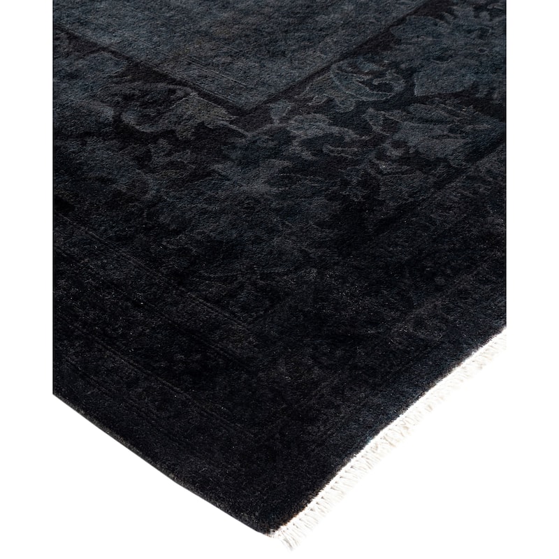 Overdyed One-of-a-Kind Hand-Knotted Area Rug - Black - 8' 3" x 10' 1"