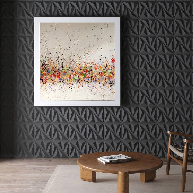 Art3d 20pcs 11.8"x11.8" PVC 3D Wall Panel Ceiling Tiles White or Black