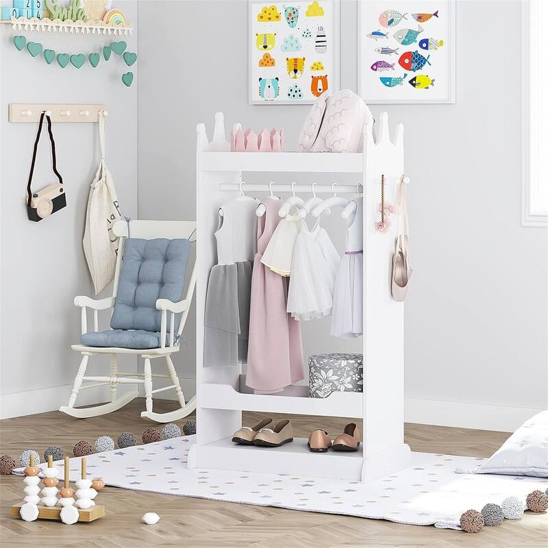 Kids Dress up Storage with Mirror - 14.96"D x24.53''W x 45.3''H