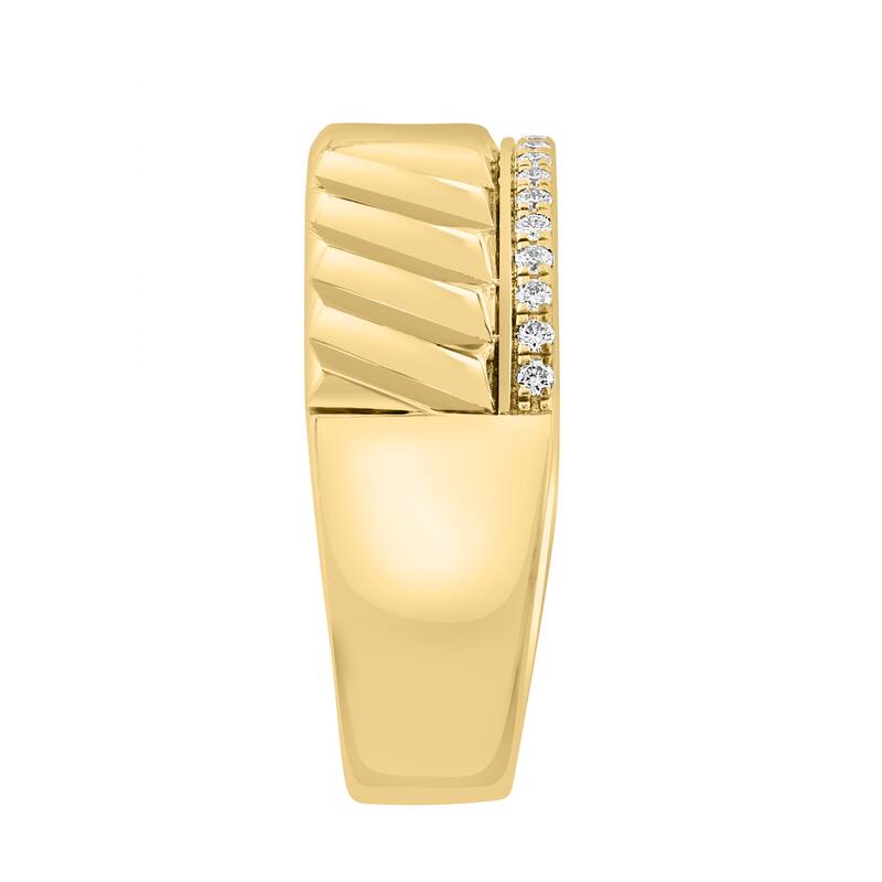 EFFY Men's Gold-Plated 925 Sterling Silver Diamond Ring - White