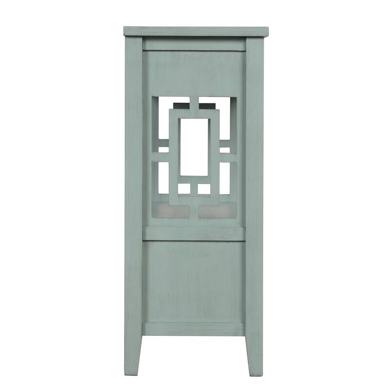 36'' Pine Entryway Table Console Table with 4 Drawers & Open Shelf, Farmhouse Side Table Sofa Table for Entryway Living Room
