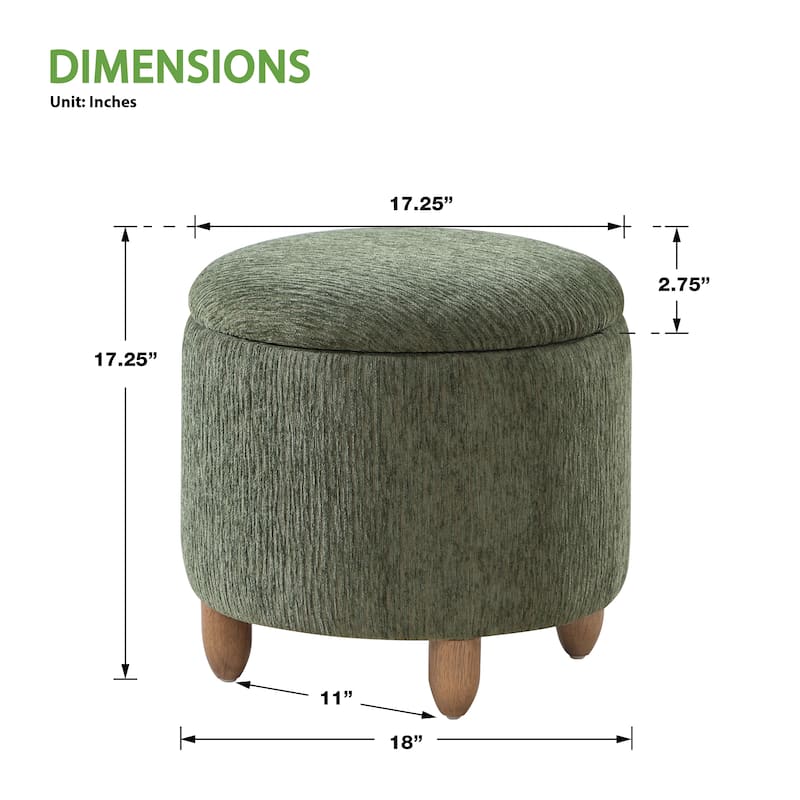 Lyra Storage Ottoman with Medium Oak Legs