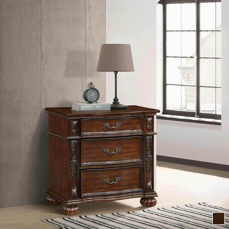 Carla 3-Drawer Nightstand