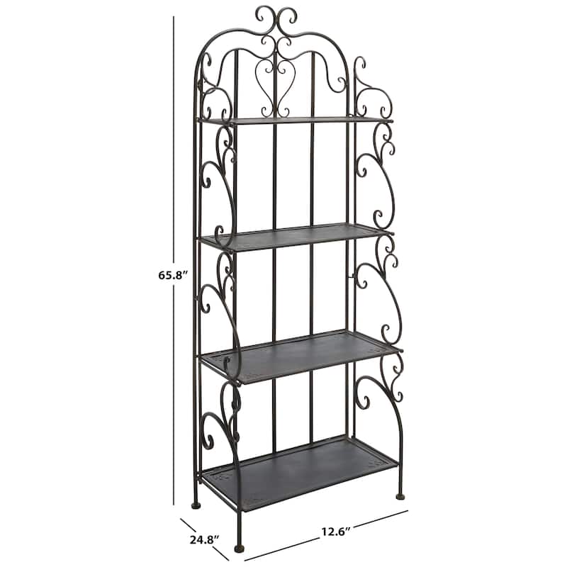 SAFAVIEH Outdoor Monserrat 4-Tier Shelf Unit - 66Wx25Dx13H