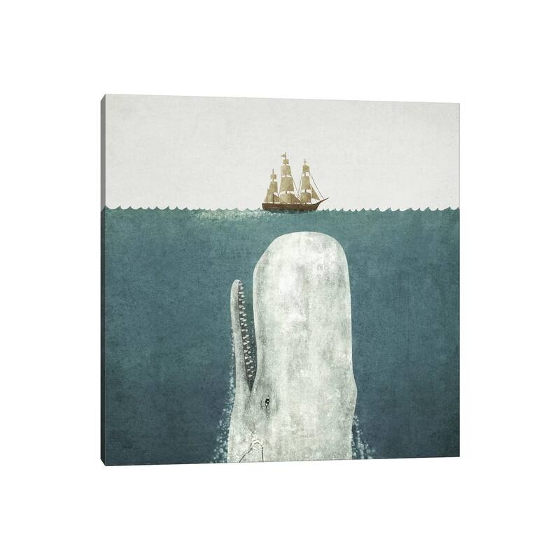 iCanvas "White Whale Square" by Terry Fan Canvas Print